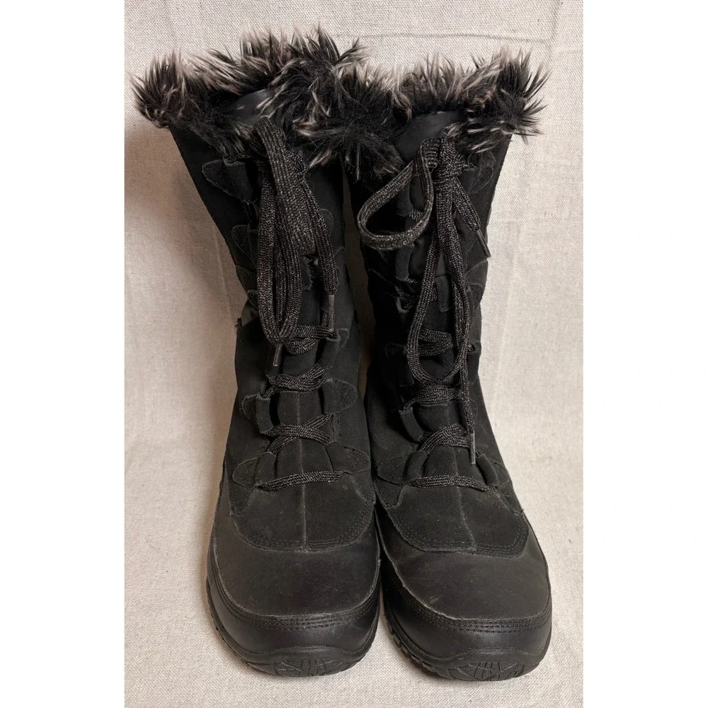 The North Face‎ Nuptse Purna Waterproof Winter Boots Black Fux Fur 9.5